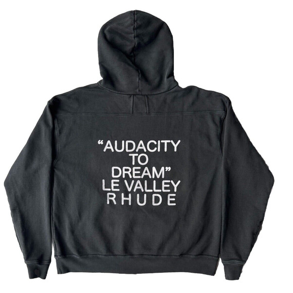 Authentic Men's Rhude Black "Audacity to Dream" Sweatwear Hoodie, Size L *RARE* - Picture 4 of 7